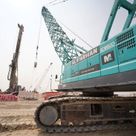 100 ton crawler crane for rent-on action image