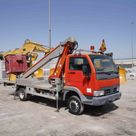 2003 Multitel 160 ALU DS Boom Lift on Nissan Cabstar Truck Front Right View - LF-0058