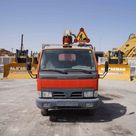 2003 Multitel 160 ALU DS Boom Lift on Nissan Cabstar Truck Front View - LF-0058