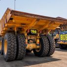 2022 Caterpillar 777E Rigid Dump Truck Rear Left VIew 