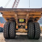 2022 Caterpillar 777E Rigid Dump Truck Rear View