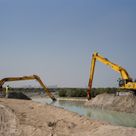 Al Marwan Excavators, 125 ton, Long Boom on digging action