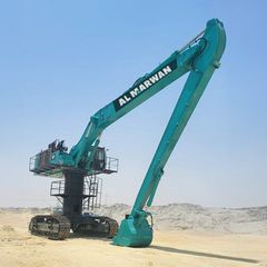 high bed excavator 85 ton front right view