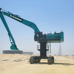 high bed excavator 85 ton right side view