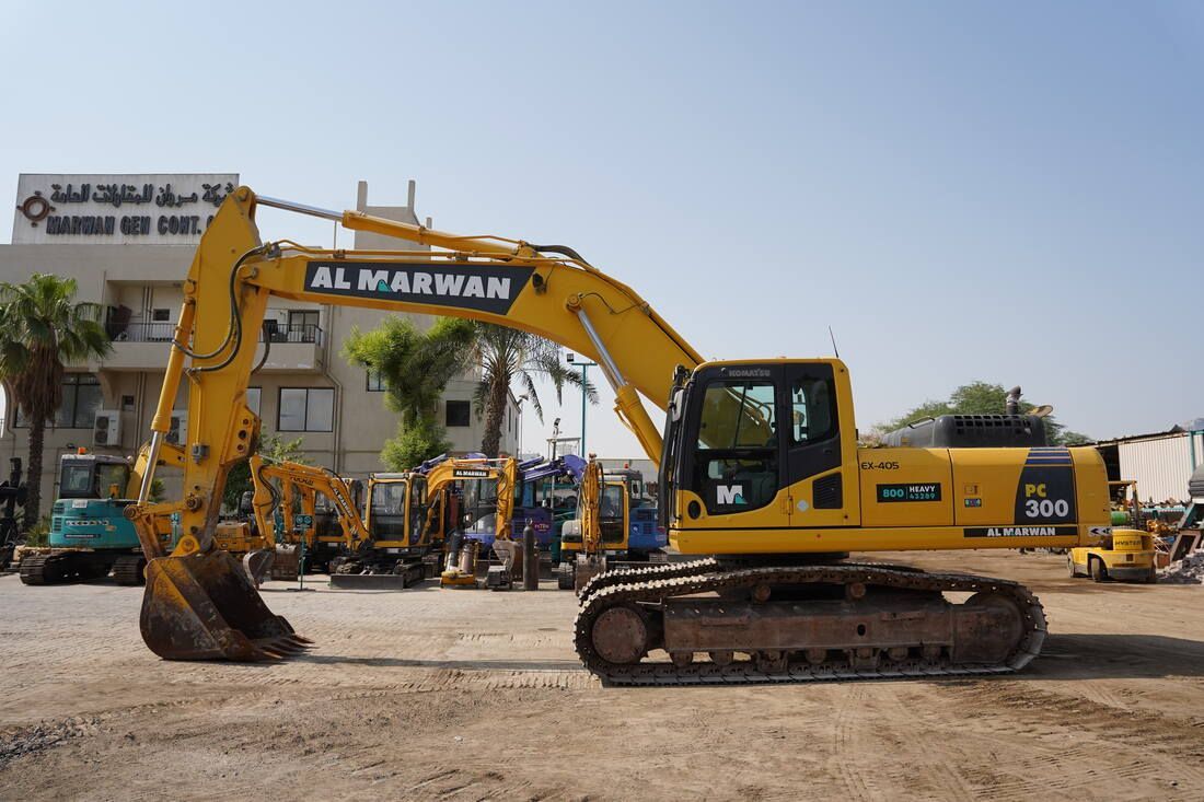 2018 Komatsu PC300-8MO Track Excavator left side view - Al Marwan Heavy Machinery