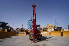 1980 Liebherr A911C Excavator with ABI Piling Rig Front View - PD-0003