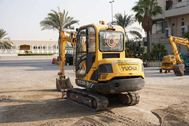 2017 Yuchai YC35-8 Mini Excavator- Rear left view- Al Marwan