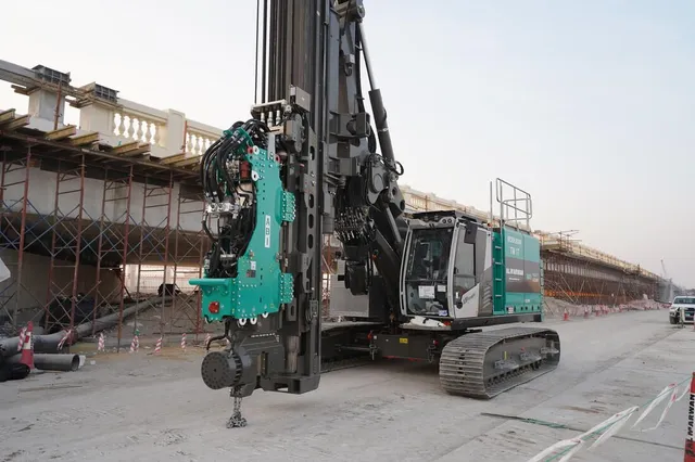 2024 SR35 with ABI Mobilram TM17 Piling Rig Front left View