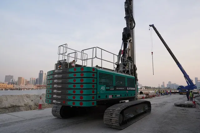 2024 SR35 with ABI Mobilram TM17 Piling Rig Rear Right View